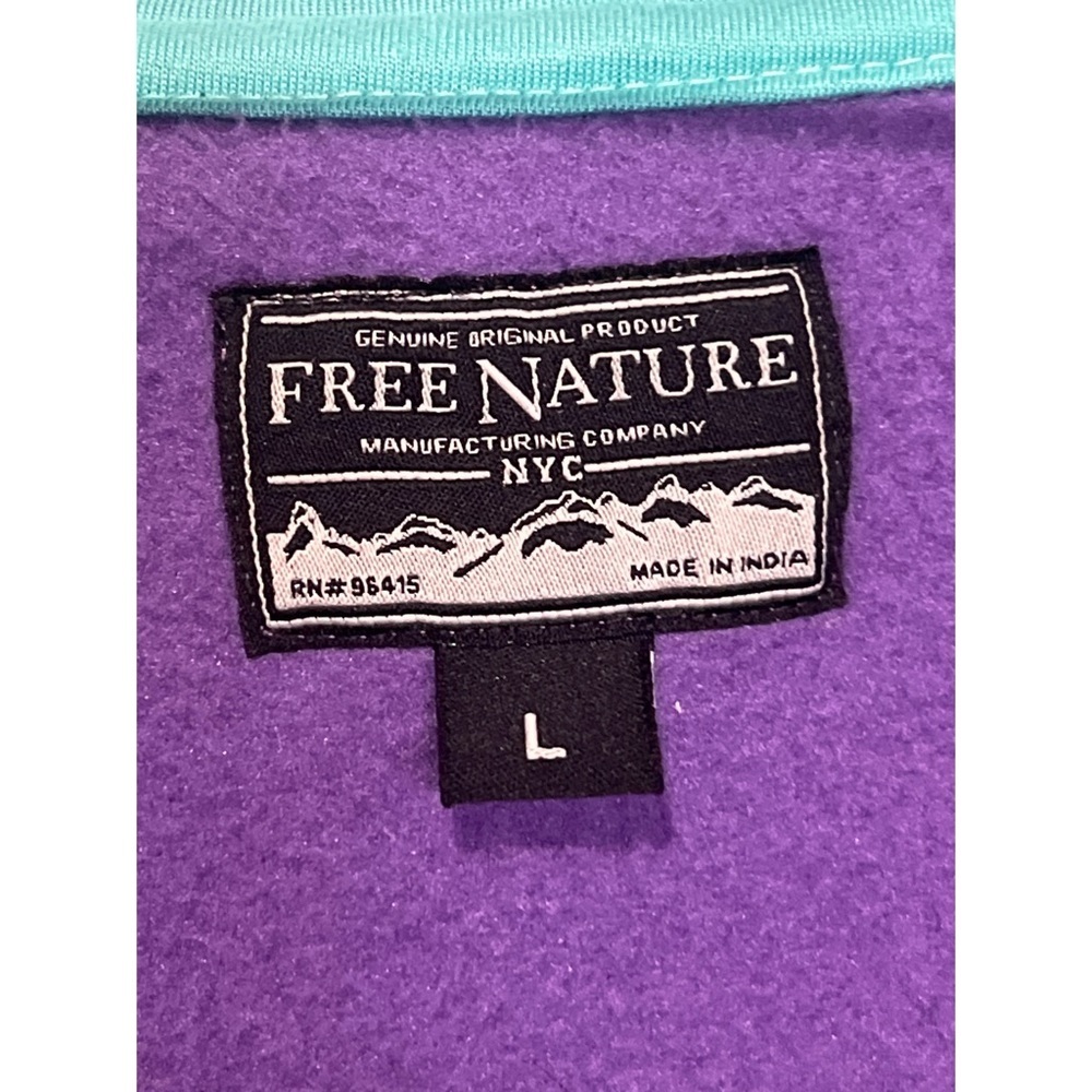 Free Nature Vest Men’s Large Multicolor Fleece Hooded Full Zip Pockets - Picture 10 of 12